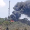 Gudang penyimpanan rongsokan di Gunung Hawu Padalarang, Bandung Barat ludes terbakar. Dok tangkapan layar video warga