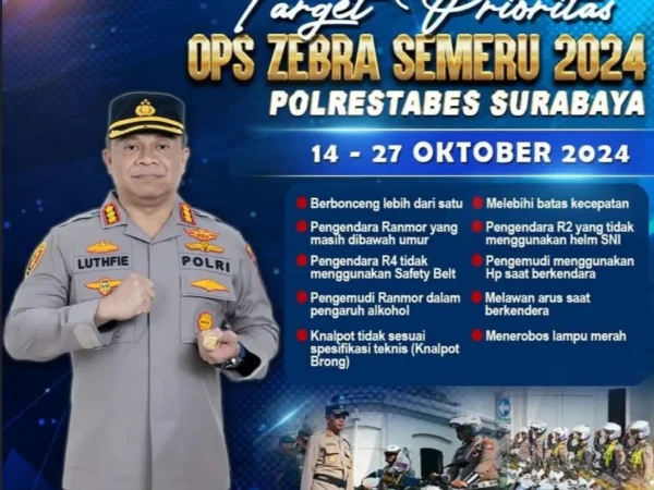 10 Target Prioritas Operasi Zebra Semeru 2024 Wilayah Polrestabes Surabaya!