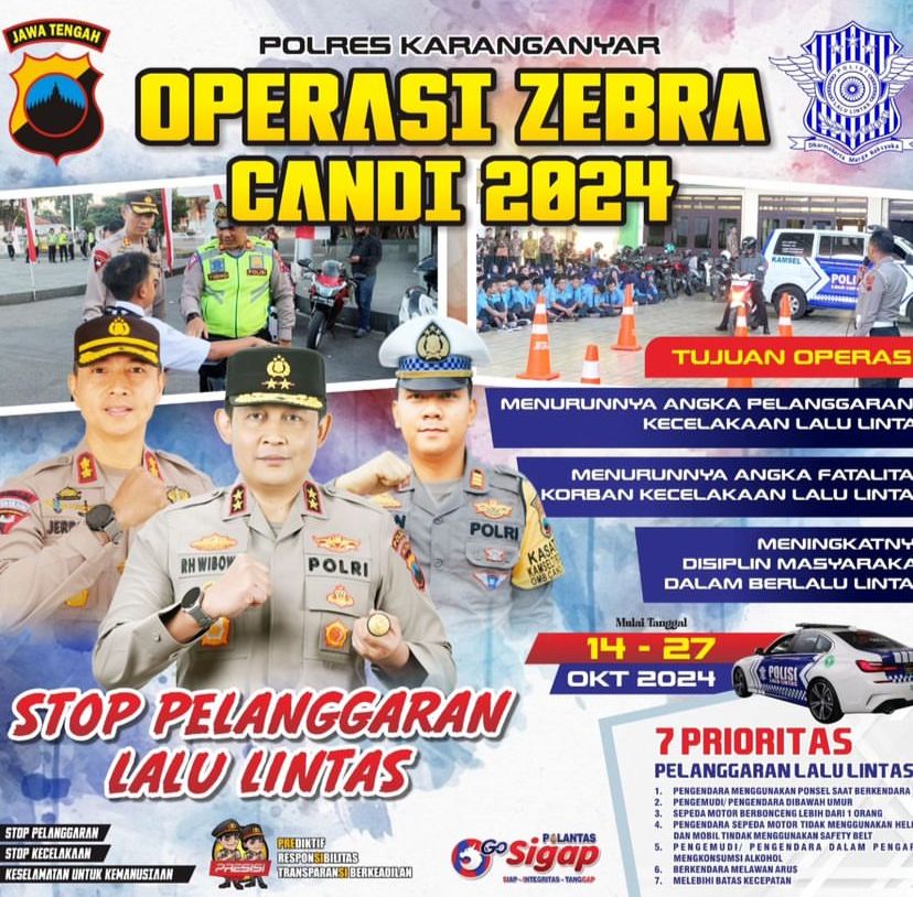 Jadwal & Target Operasi Zebra Candi 2024 di Jawa Tengah