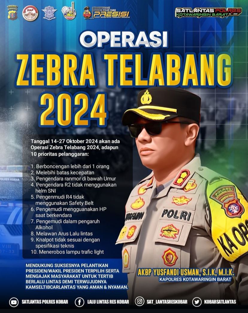 Titik Rawan OPERASI ZEBRA TELABANG 2024 Wilayah Polda Kalimantan Tengah, Ketahui Jadwal & Target Pelanggarannya