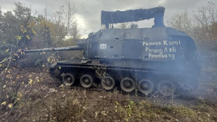 Viral! Tulisan Pempek Palembang Hiasi Tank Perang Rusia-Ukraina