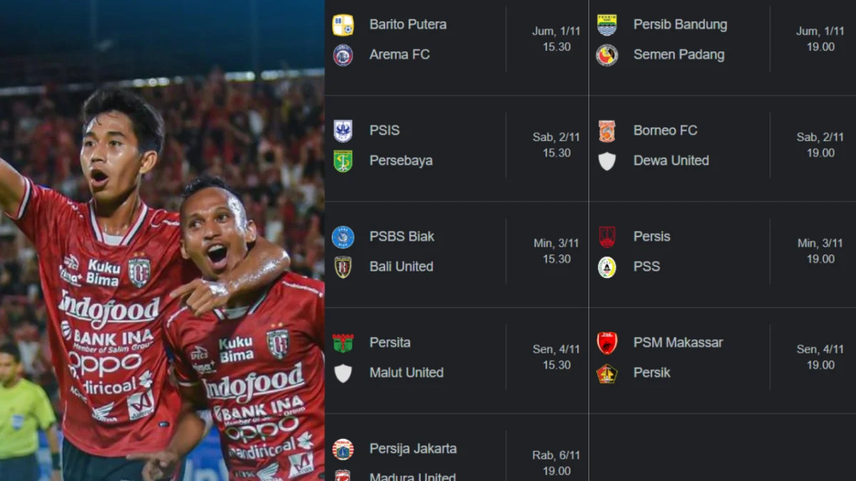 CATAT! Jadwal Lengkap Pertandingan Pekan Ke-10 BRI Liga 1 2024/2025