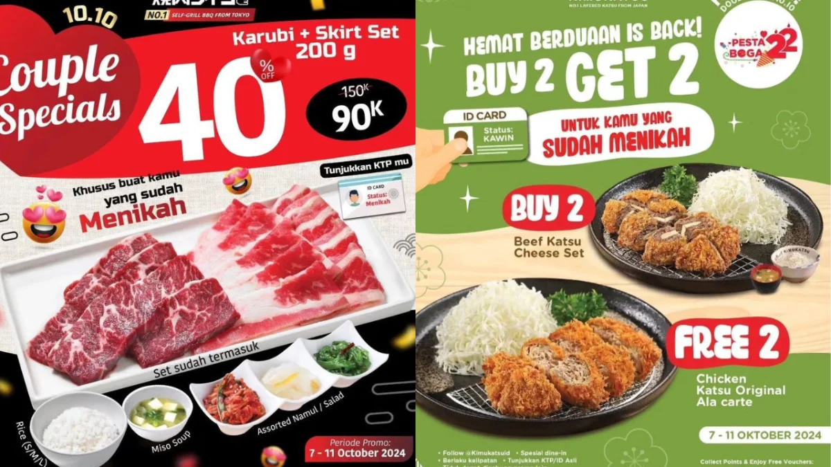 Promo 10.10 Spesial Buat Kamu yang Sudah Menikah, Makan Enak di Kimukatsu & Yakiniku Like!