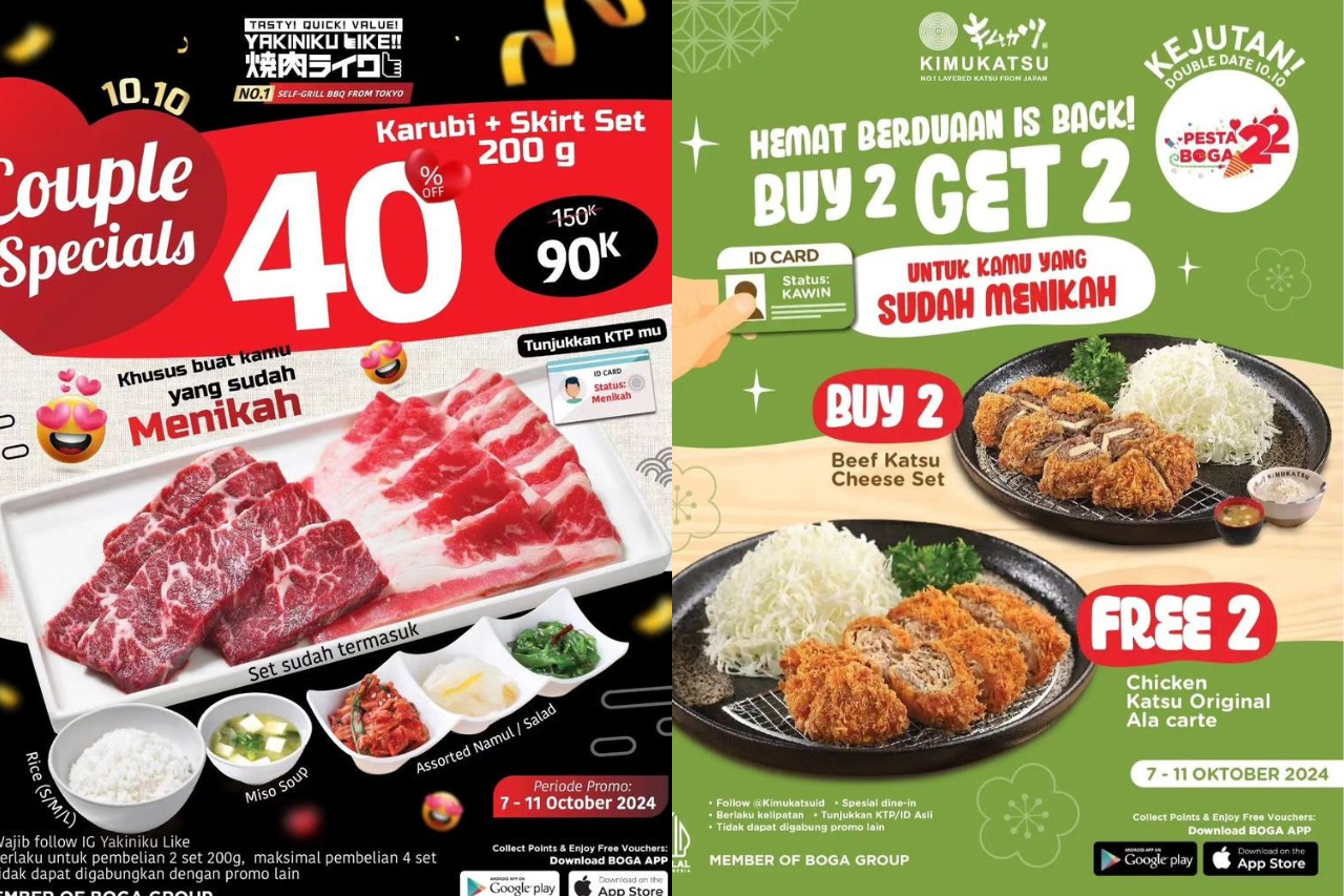 Promo 10.10 Spesial Buat Kamu yang Sudah Menikah, Makan Enak di Kimukatsu & Yakiniku Like!