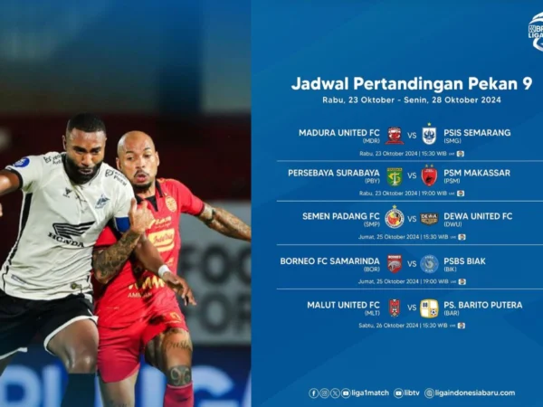 Jadwal Pekan Ke-9 BRI Liga 1 2024/2025, Catat Tanggalnya!