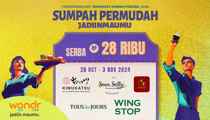 Promo Sumpah Pemuda Serba Rp 28.000 Untuk Pengguna Wondr di 5 Tempat Ini