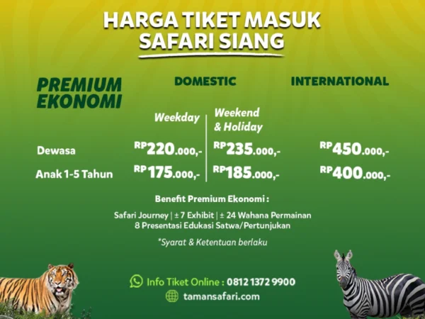 Harga tiket masuk Taman Safari Bogor/