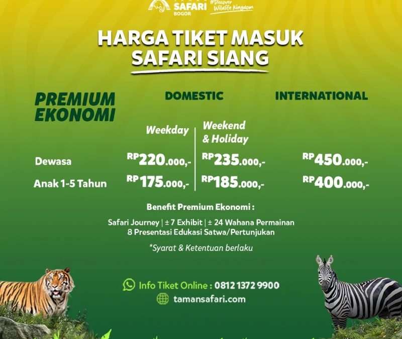 Harga tiket masuk Taman Safari Bogor/