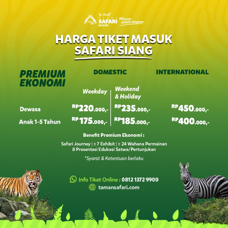 Harga tiket masuk Taman Safari Bogor/