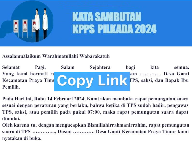 LINK Download Format PDF Teks Sambutan KPPS Pilkada 2024