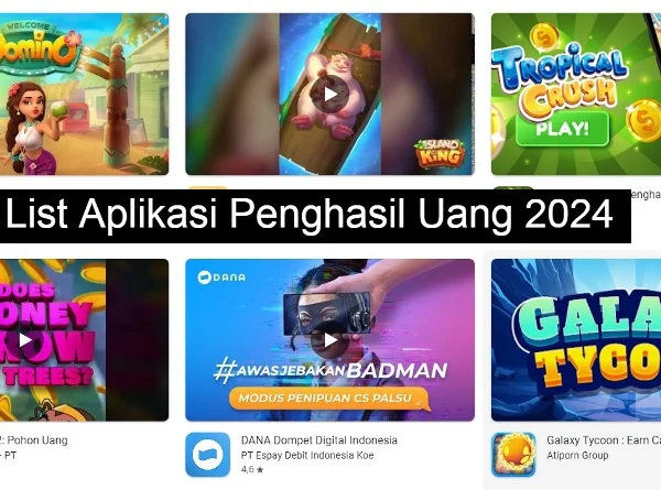 Daftra list aplikasi penghasil uang 2024 resmi.