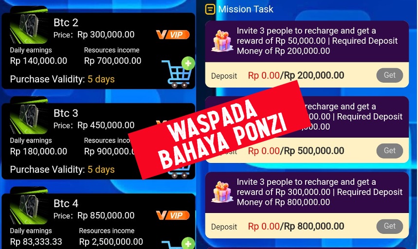 Aplikasi investasi penghasil uang yang perlu diwaspadai.