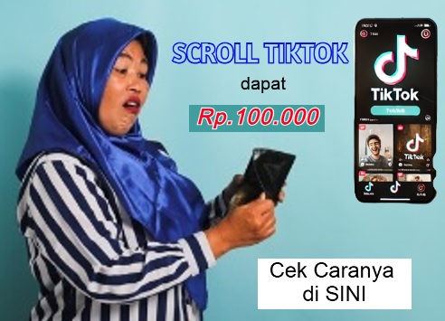 Ilustrasi dapat uang hanya dengan scroll tiktok dibayar Rp100.000.