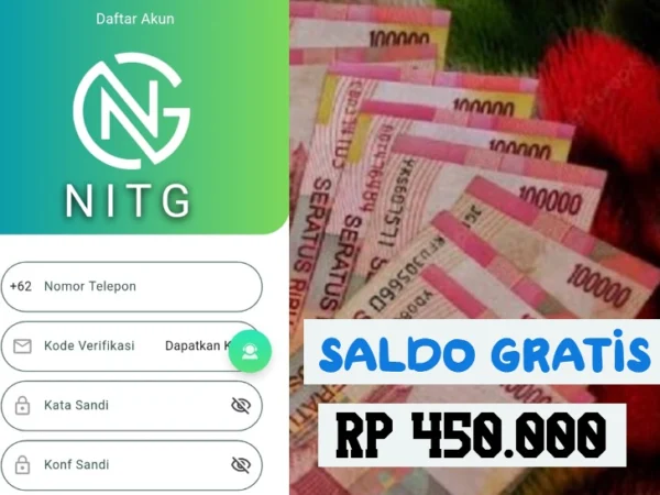 Saldo Gratis Rp450.000 dari aplikasi penghasil uang