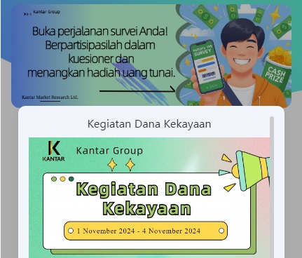 Aplikasi penghasil uang Kantar yang sudah berjalan 5 bulan.