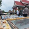 Polda Kepri merilis pengungkapan kasus tindak judi daring hingga judi ding dong di Makopolda Kepri. (Foto/ANTARA)