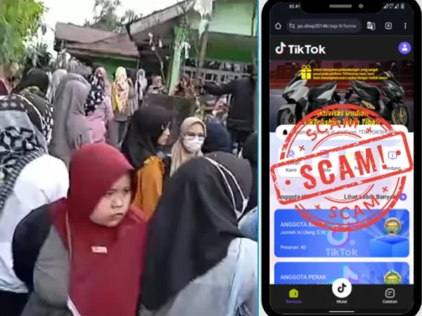 Aplikasi TikTok Shop VIP yang scam dan merugikan ratusan orang di Purbalingga dan Pemalang.