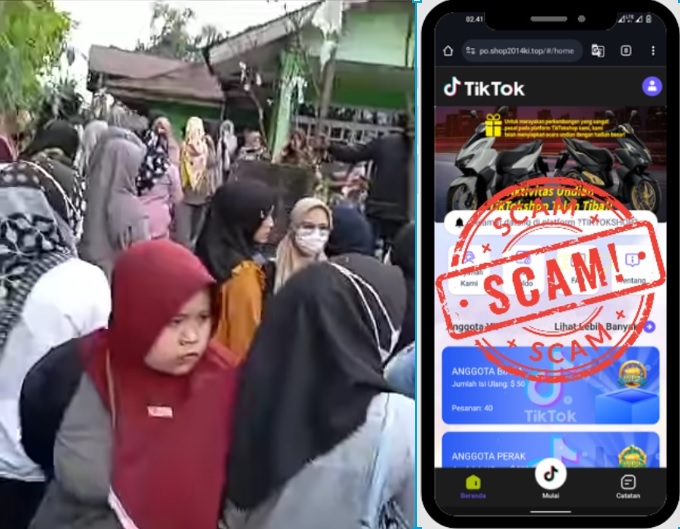 Aplikasi TikTok Shop VIP yang scam dan merugikan ratusan orang di Purbalingga dan Pemalang.