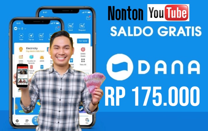 Nonton video Youtube bisa dapat gartisan saldo DANA Rp175.000.