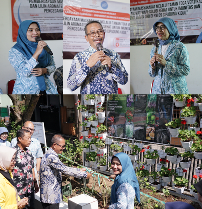 Pembukaan Penyuluhan oleh Ketua RW dan Ketua Pangabdian Masyarakat, Penyampaian Materi oleh Dosen Fakultas Farmasi serta Peresmian Taman TOGA Vertikal RW 09 Cipadung Kidul, Panyileukan (Foto: Dosen Fakultas Farmasi UBK)