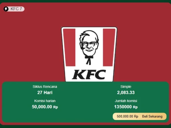 Aplikasi investasi KFC yang kini tengah ramai dibahas di Media sosial.