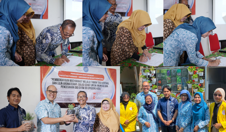 Penandatanganan Berita Acara Pengabdian Masyarakat dan Penyerahan Simbolis Bibit TOGA oleh Dosen Fakultas Farmasi BKU kepada Ketua RW dan Ketua PKK RW 09 Cipadung Kidul, Panyileukan (Foto: Dosen Fakultas Farmasi UBK)