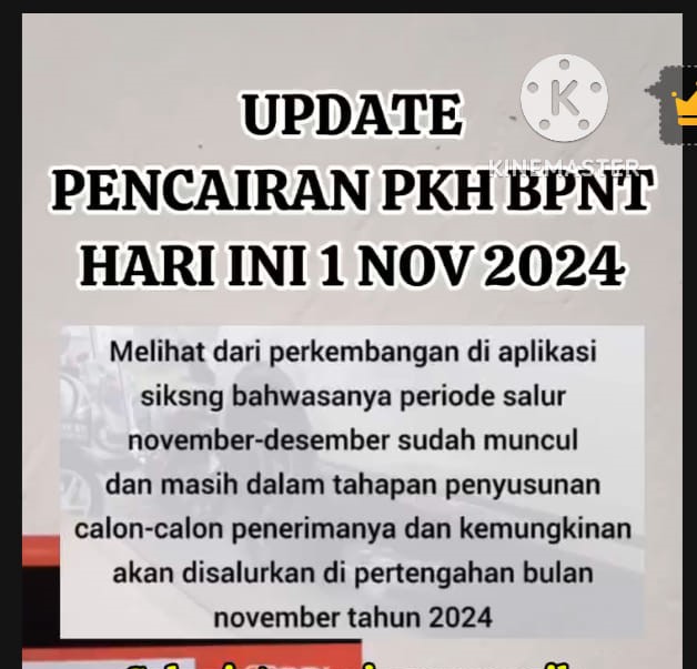 Pemerintah melalui Kemensos segera mencairkan bansos PKH dan BPNT untuk periode 1 November-Desember 2024. Cek penerimanaya disini!