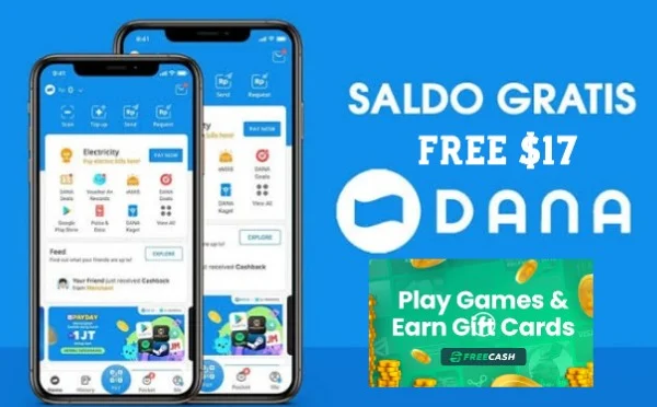 Saldo DANA gratis 17 Dollar hanya dengan memainkan game.