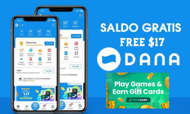 Saldo DANA gratis 17 Dollar hanya dengan memainkan game.