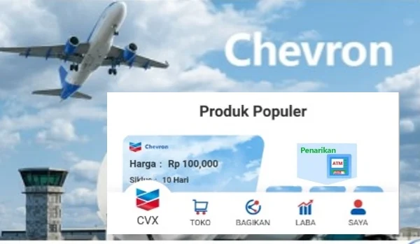 Aplikasi penghasil uang Chevron yang sduah berumur 2 tahun.