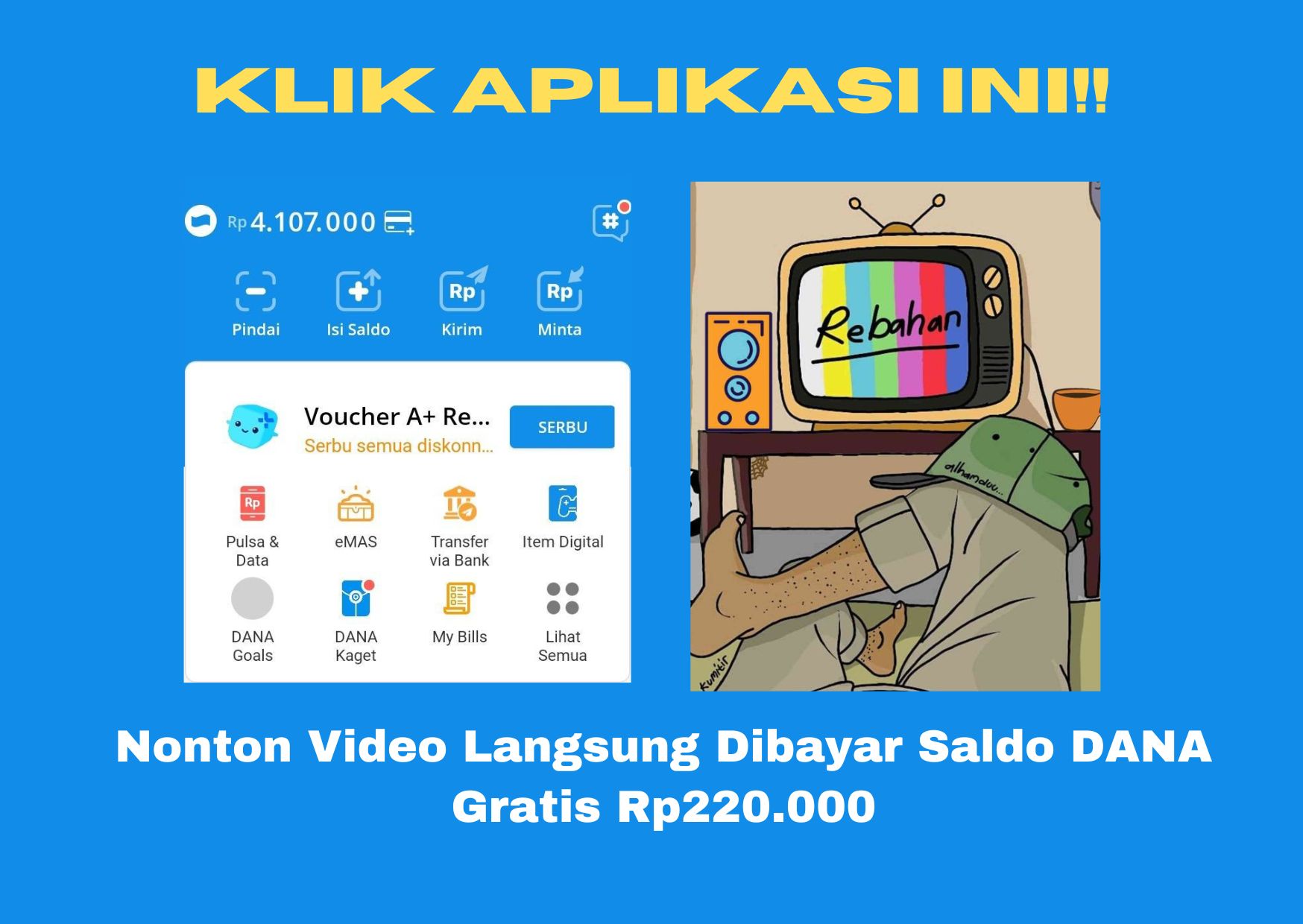 Berikut adalah cara untuk mendapatkan saldo DANA gratis Rp200.000 hanya dengan nonton video terbaru di 2024. Klik aplikasi ini sekarang!