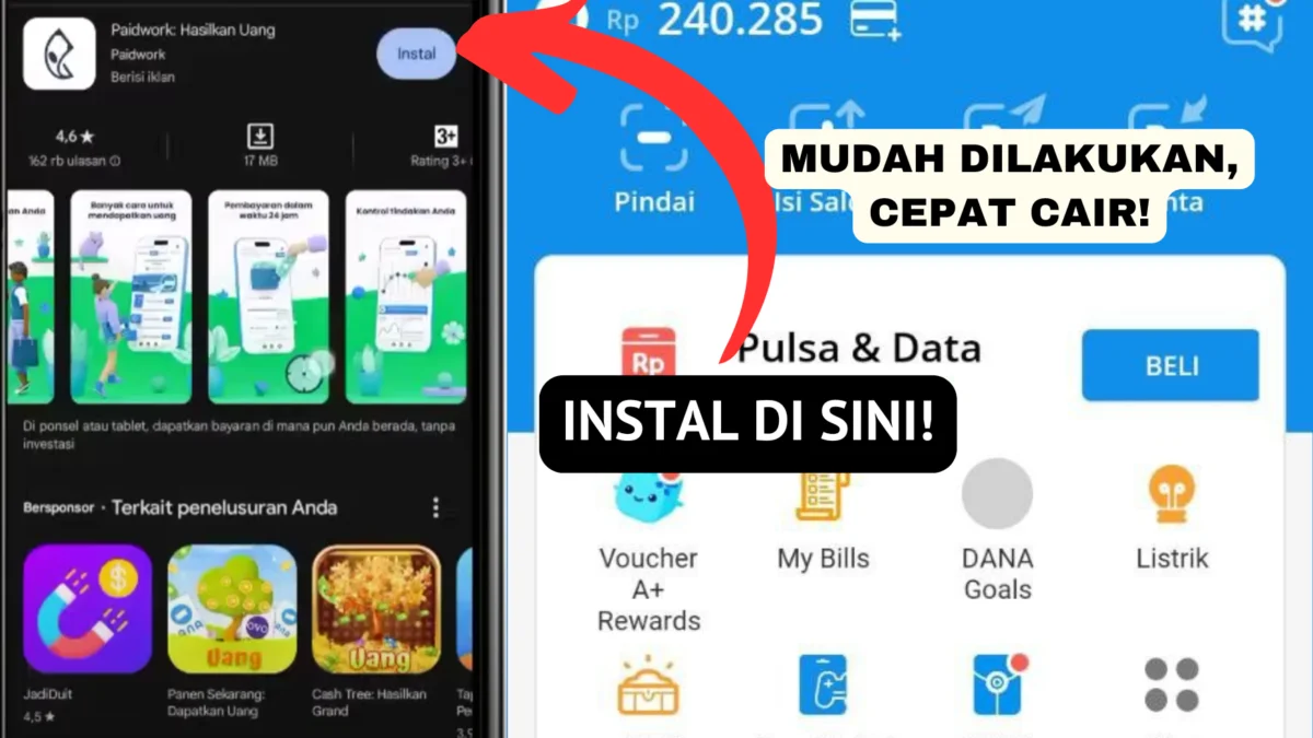 Aplikasi ini bisa dapat saldo DANA Gratis Rp200.000 dalam sehari hanya menonton menonton video youtube 30-60 detik, langsung cair.