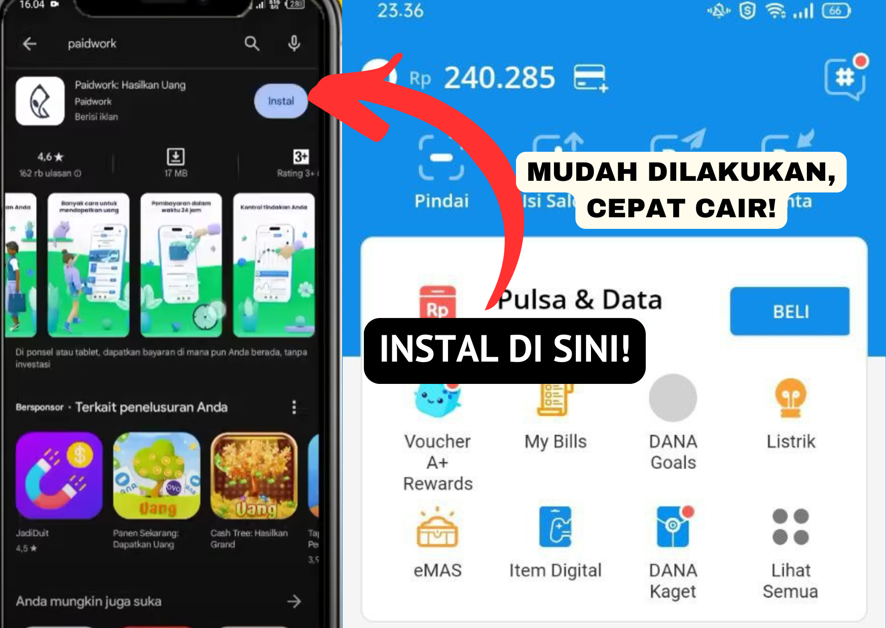 Aplikasi ini bisa dapat saldo DANA Gratis Rp200.000 dalam sehari hanya menonton menonton video youtube 30-60 detik, langsung cair.