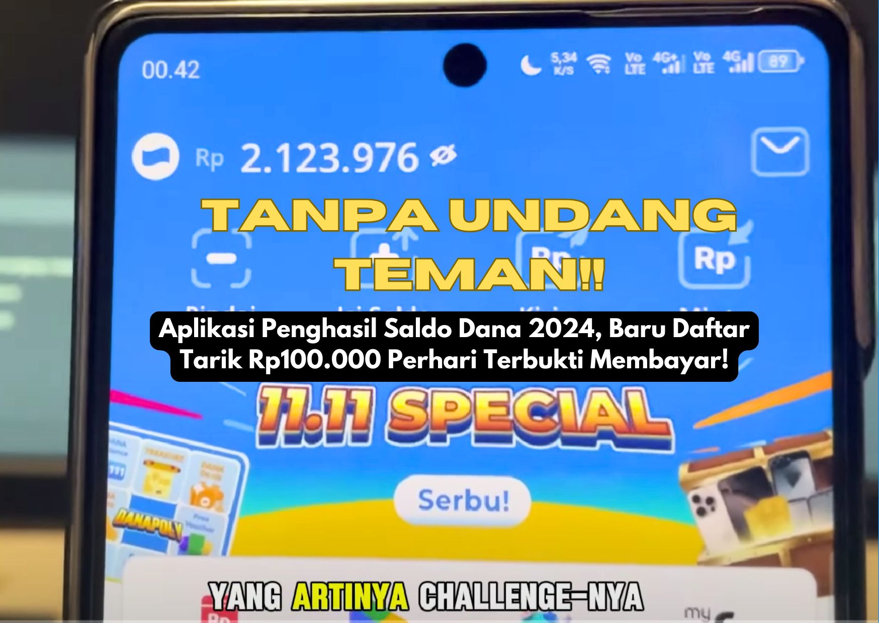 Coba aplikasi penghasil saldo DANA tercepat 2024, dapatkan saldo tanpa undang teman, tanpa syarat, minimal penarikan cair Rp100.000 perhari.