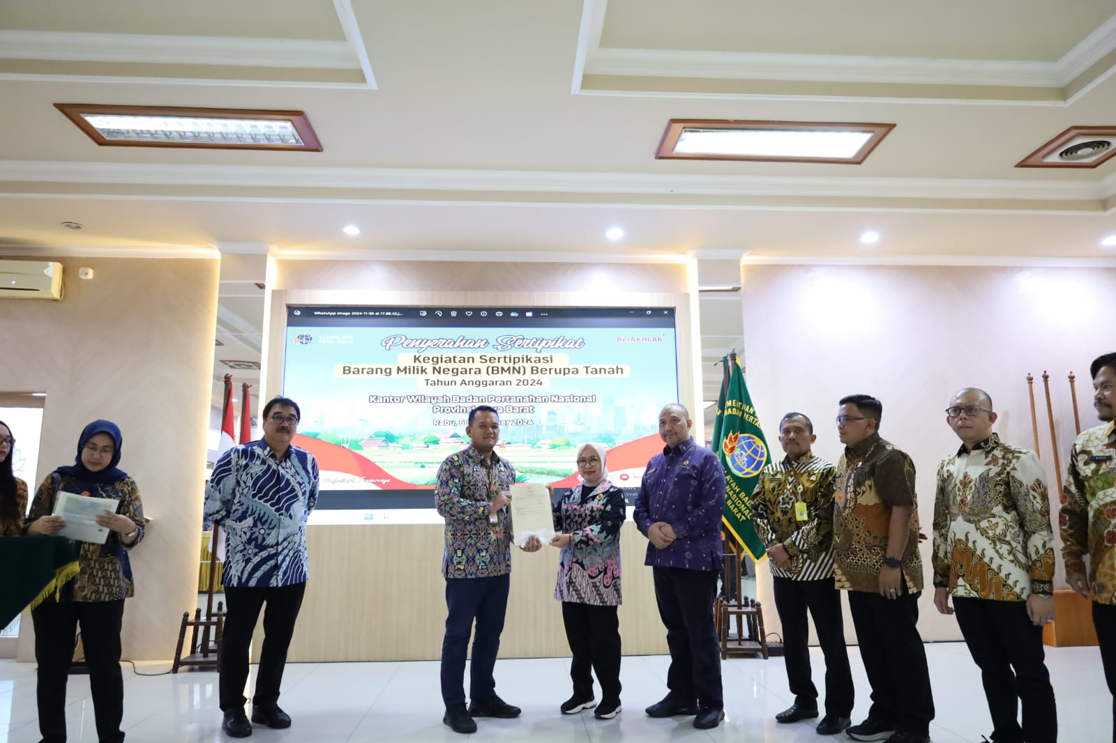 BPN Kota Bandung Serahkan Sertipikat BMN 