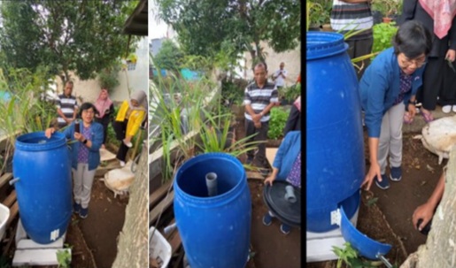 Penyerahan Tong Sampah (Foto: Tim Pengabdian Masyarakat Kelompok 2 Universitas Bhakti Kencana)