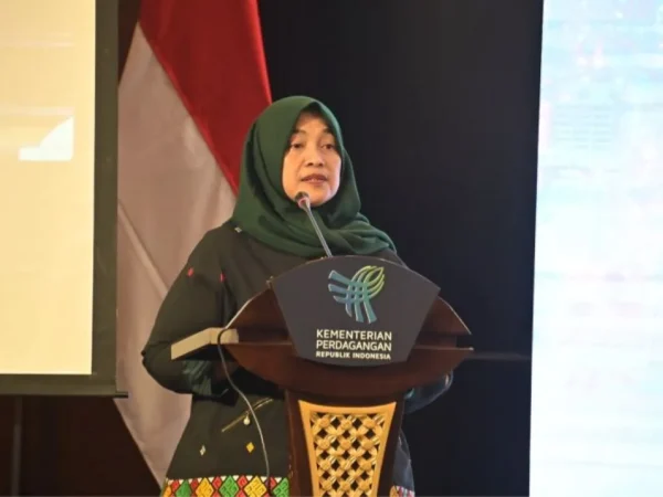 Direktur Jenderal Pengembangan Ekspor Nasional Kemendag Mardyana Listyowati saat sosialisasi ‘’The 2nd Made in Indonesia Expo 2025’’ di Jakarta, Selasa (26/11/2024). (foto/ANTARA)