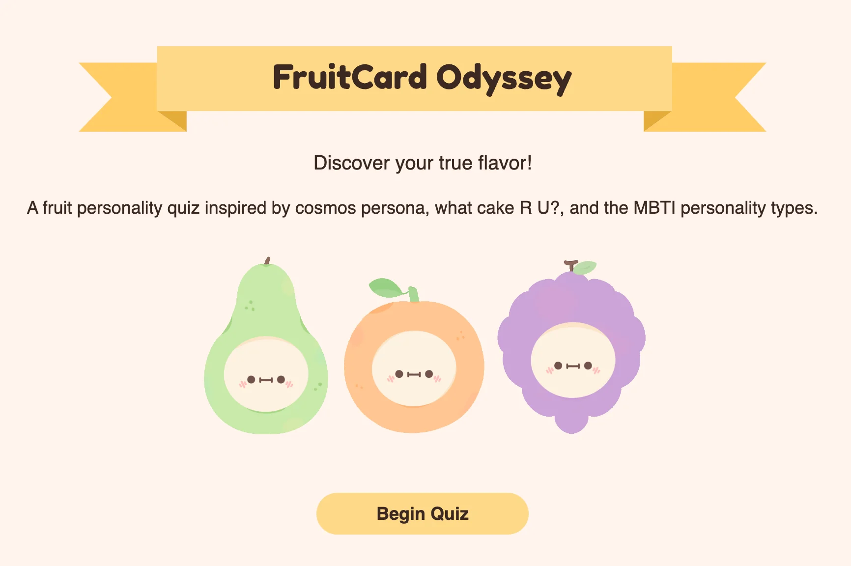 Link Tes Personality Quiz FruitCard Odyssey, Ikuti dan Cari Tahu Kamu Termasuk Buah Apa?.