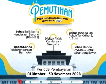 Pemutihan Pajak Kendaraan Bebas Denda Hingga Akhir November 2024 Khusus di Jawa Barat