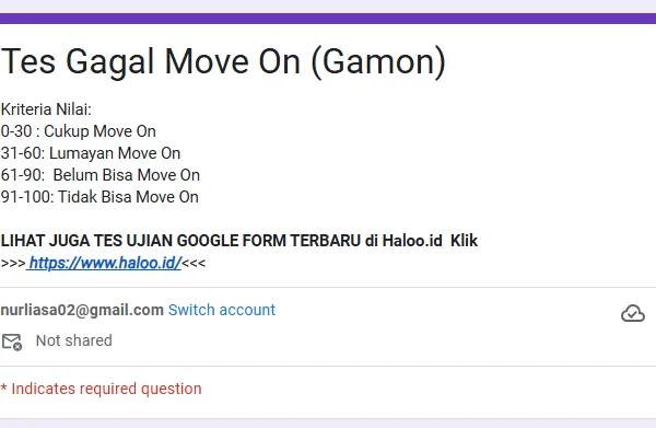 Link Tes Ujian Gamon Atau Gagal Move On, Cek Disini Apakah Kamu Gamon?