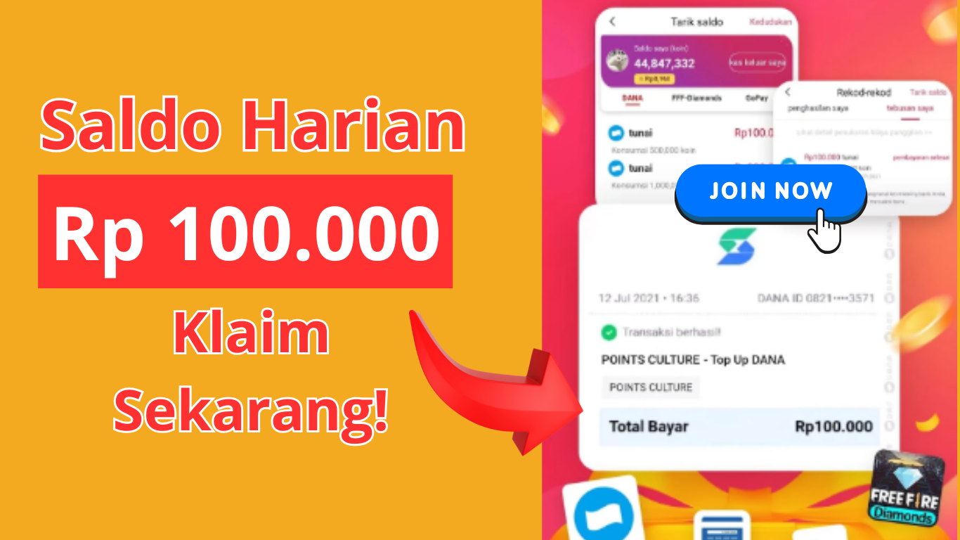 Saldo Harian Rp 100.000 Klaim Gratis, Langsung Cair ke Dompet DANA!