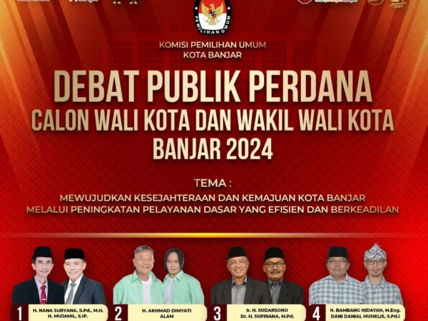 Debat Pilkada Kota Banjar tahun 2024 diselenggarakan Selasa (5/11) malam.