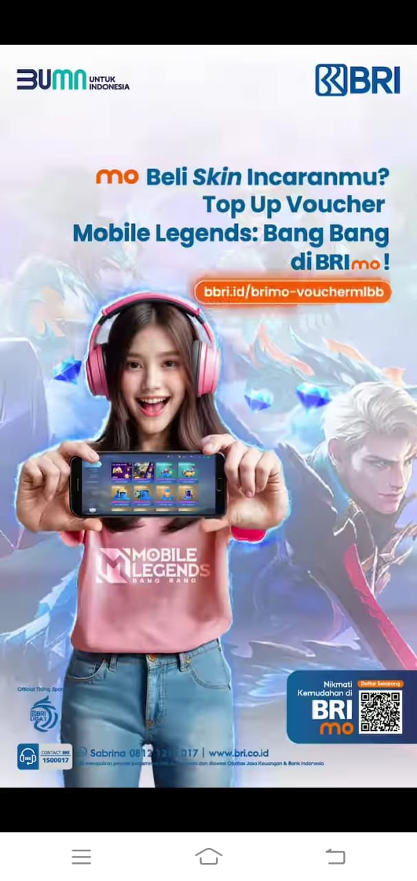 Top Up Mobile Legends lewat Aplikasi BRImo