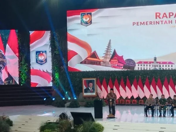 Prabowo Hadiri Rakornas 2024, Tekankan Pentingnya Sinergi Pemerintah Pusat dan Daerah Menuju Indonesia Emas 2045. (Foto: Istimewa)