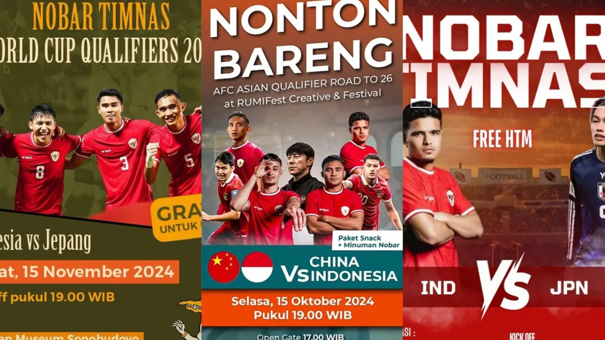 30+ Tempat Nobar Indonesia vs Jepang di Jogja & Sekitarnya, Hari ini, 15 November 2024