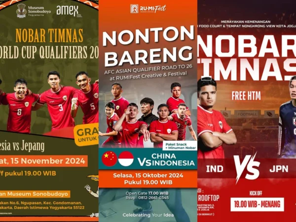 30+ Tempat Nobar Indonesia vs Jepang di Jogja & Sekitarnya, Hari ini, 15 November 2024