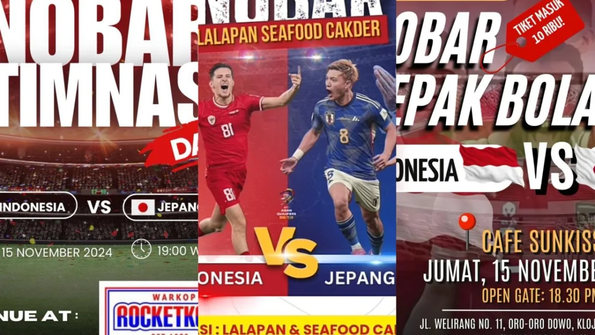 15+ Tempat Nobar Indonesia vs Jepang di Malang, Hari ini, 15 November 2024