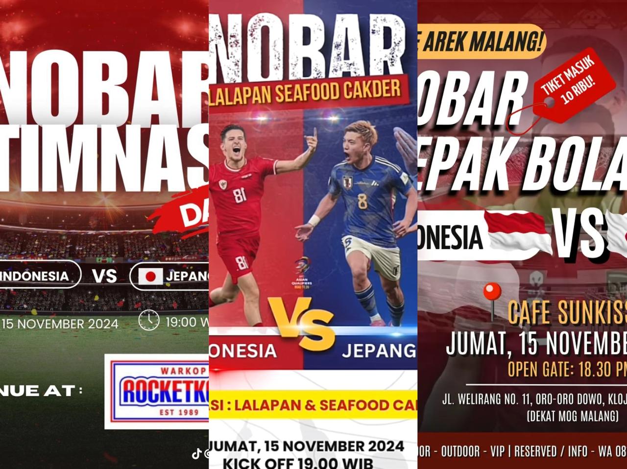 15+ Tempat Nobar Indonesia vs Jepang di Malang, Hari ini, 15 November 2024