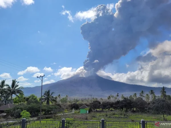 Gunung Lewotobi Laki-Laki di Flores Timur Kembali Erupsi, Kolom Abu Mencapai 5000 Meter, Para Pengungsi Alami Krisis Air Bersih