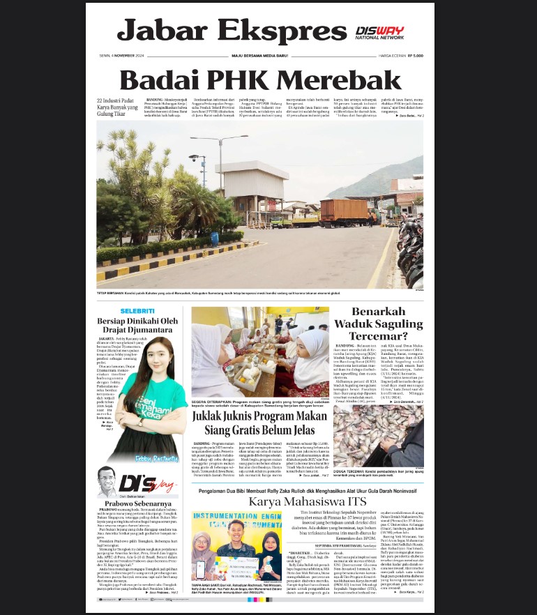 Epaper Jabar Ekspres Edisi Senin, 4 November 2024